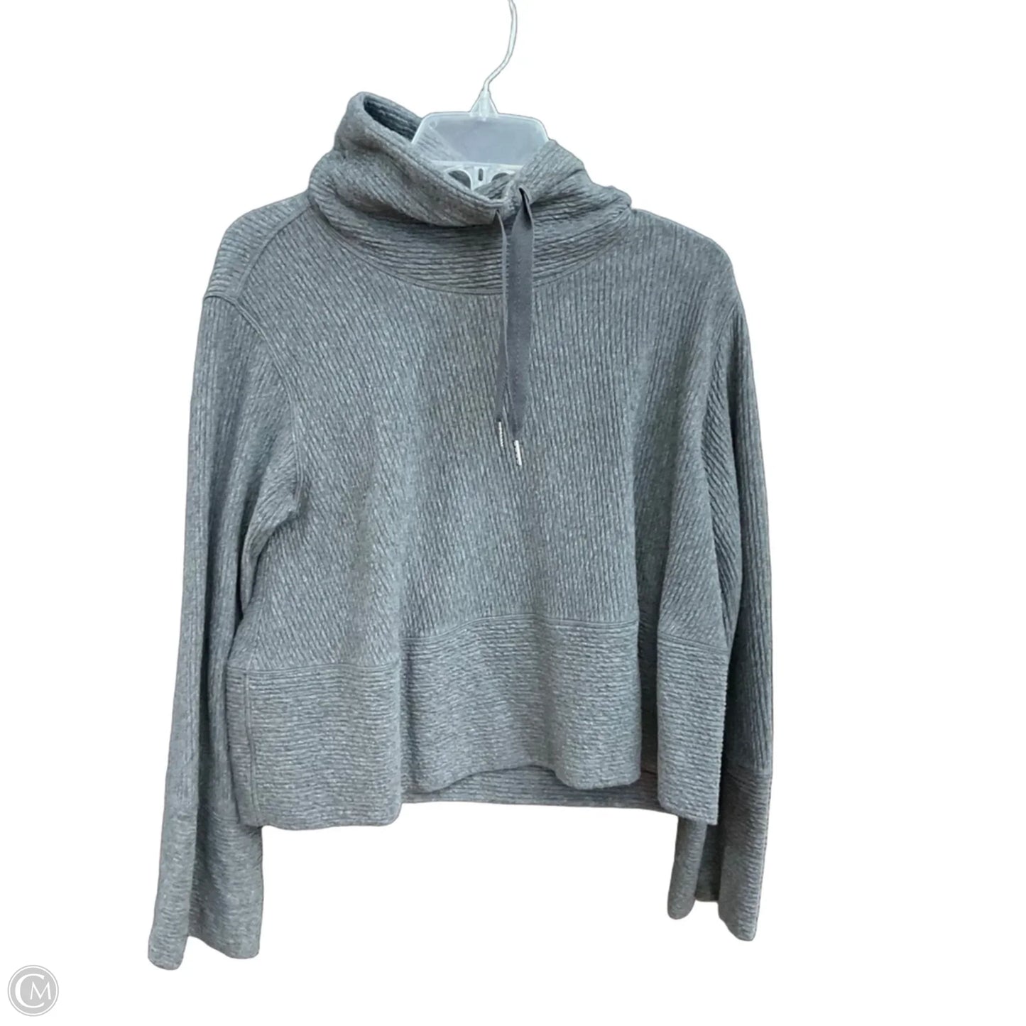 Athletic Top Long Sleeve Collar By Lululemon In Grey, Size: Xs