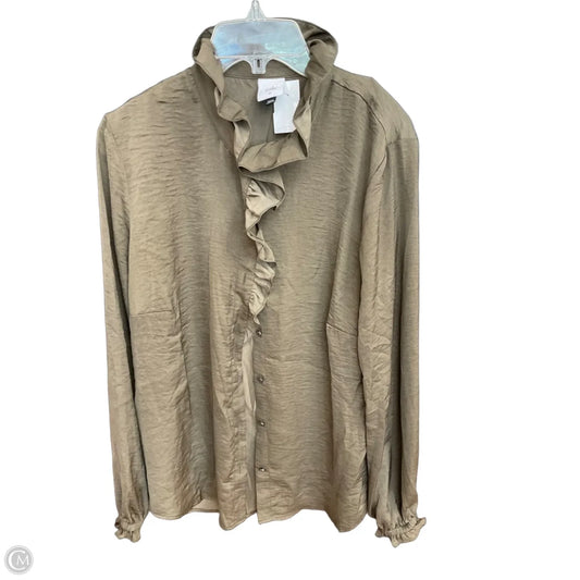 Blouse Long Sleeve By Cabi In Green, Size: M
