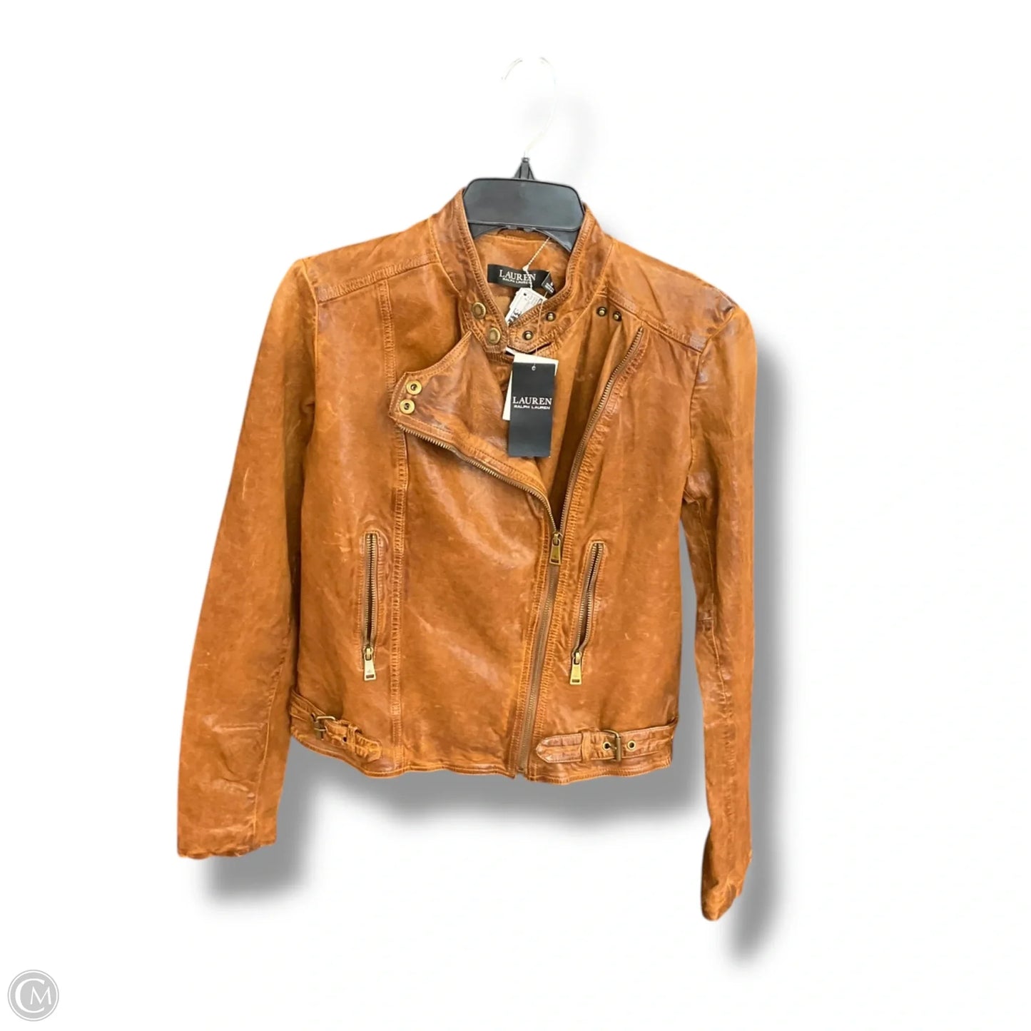 Jacket Leather By Ralph Lauren In Brown, Size: 2