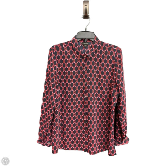 Blouse Long Sleeve By J. Jill In Blue & Pink, Size: M