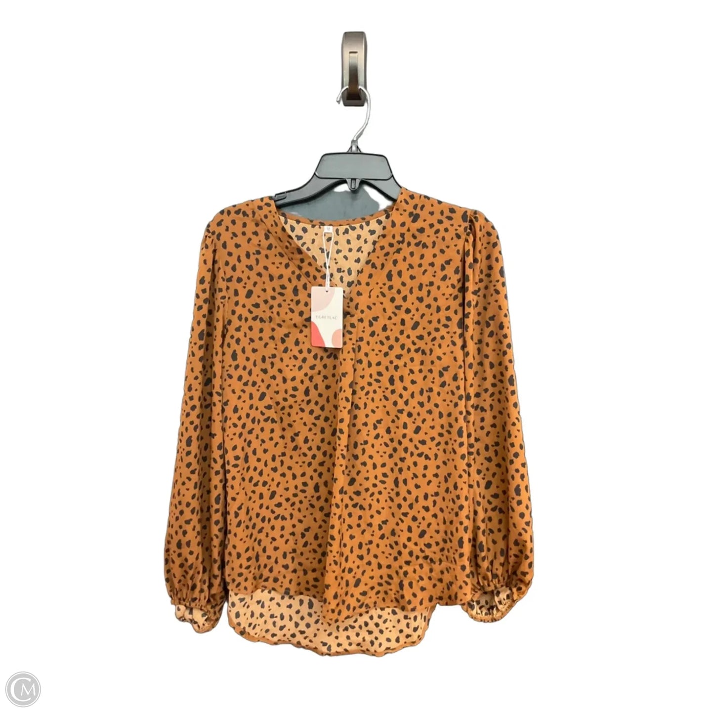 Top Long Sleeve By Cme In Animal Print, Size: M