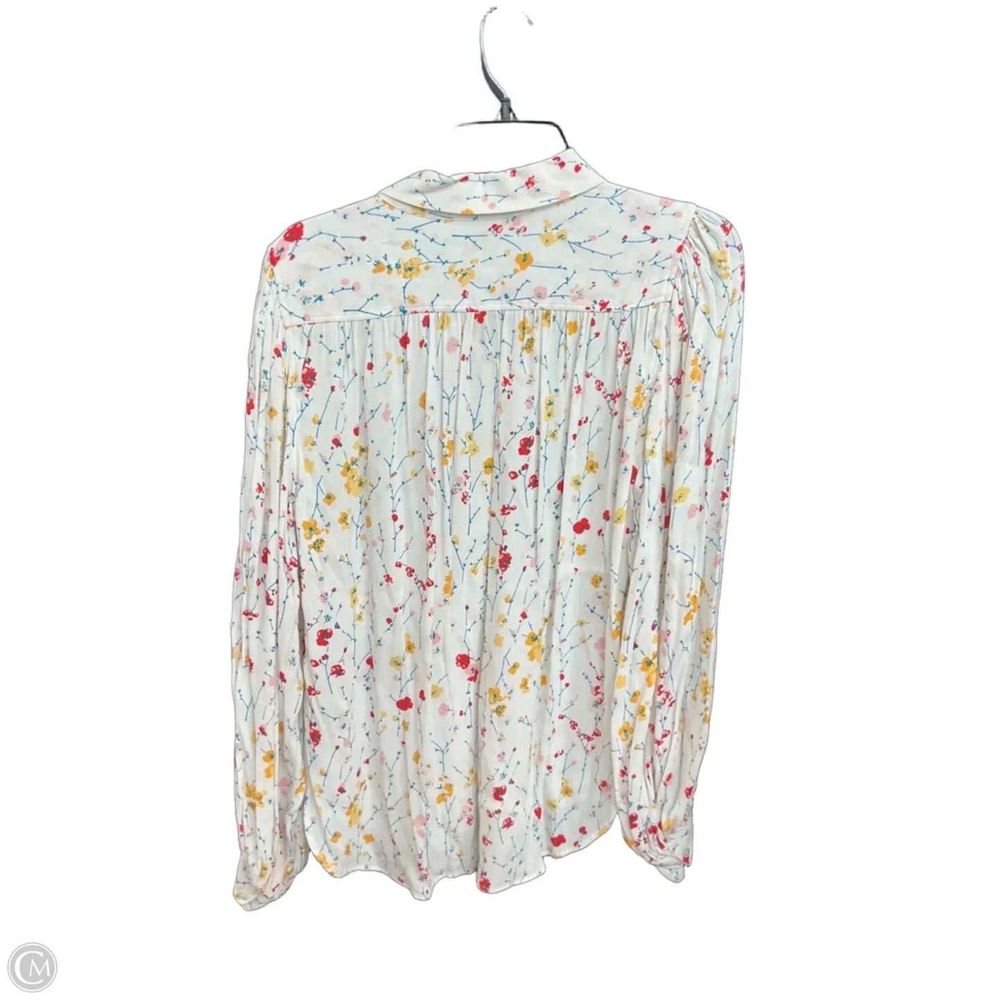 Blouse Long Sleeve By Equipment In Floral Print, Size: L