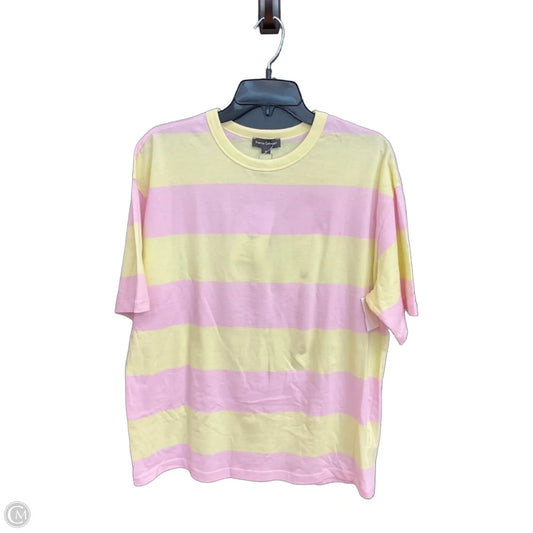 Top Short Sleeve By Cme In Pink & Yellow, Size: Xl