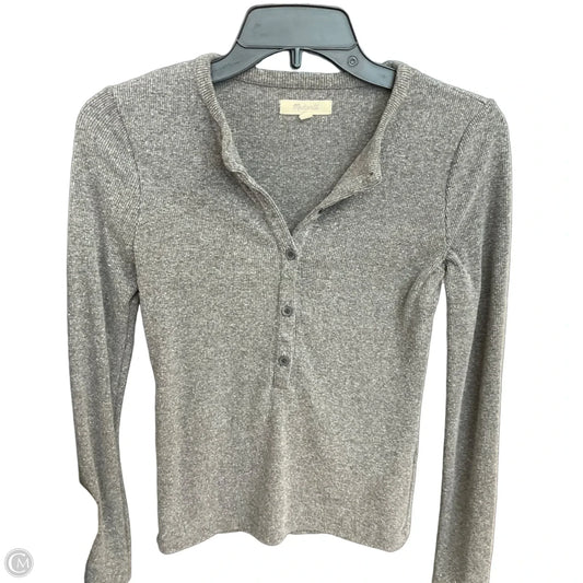 Top Long Sleeve By Madewell In Grey, Size: Xxs