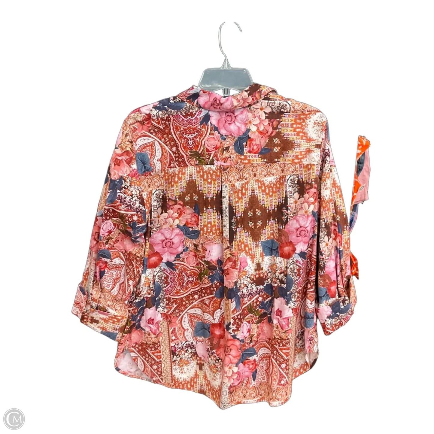 Blouse Long Sleeve By Chicos In Floral Print, Size: L