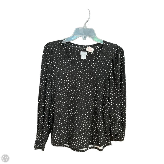 Top Long Sleeve By Chicos In Black, Size: S
