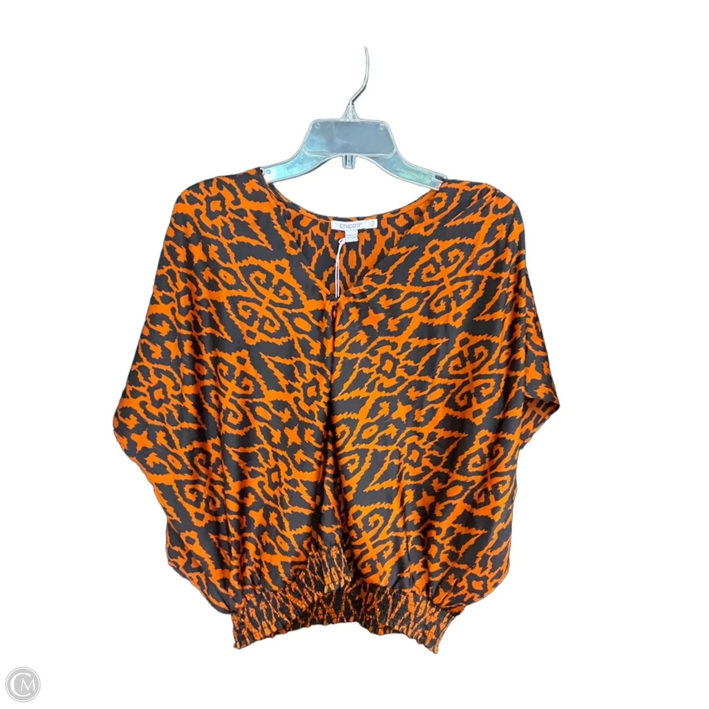 Top Short Sleeve By Chicos In Animal Print, Size: M