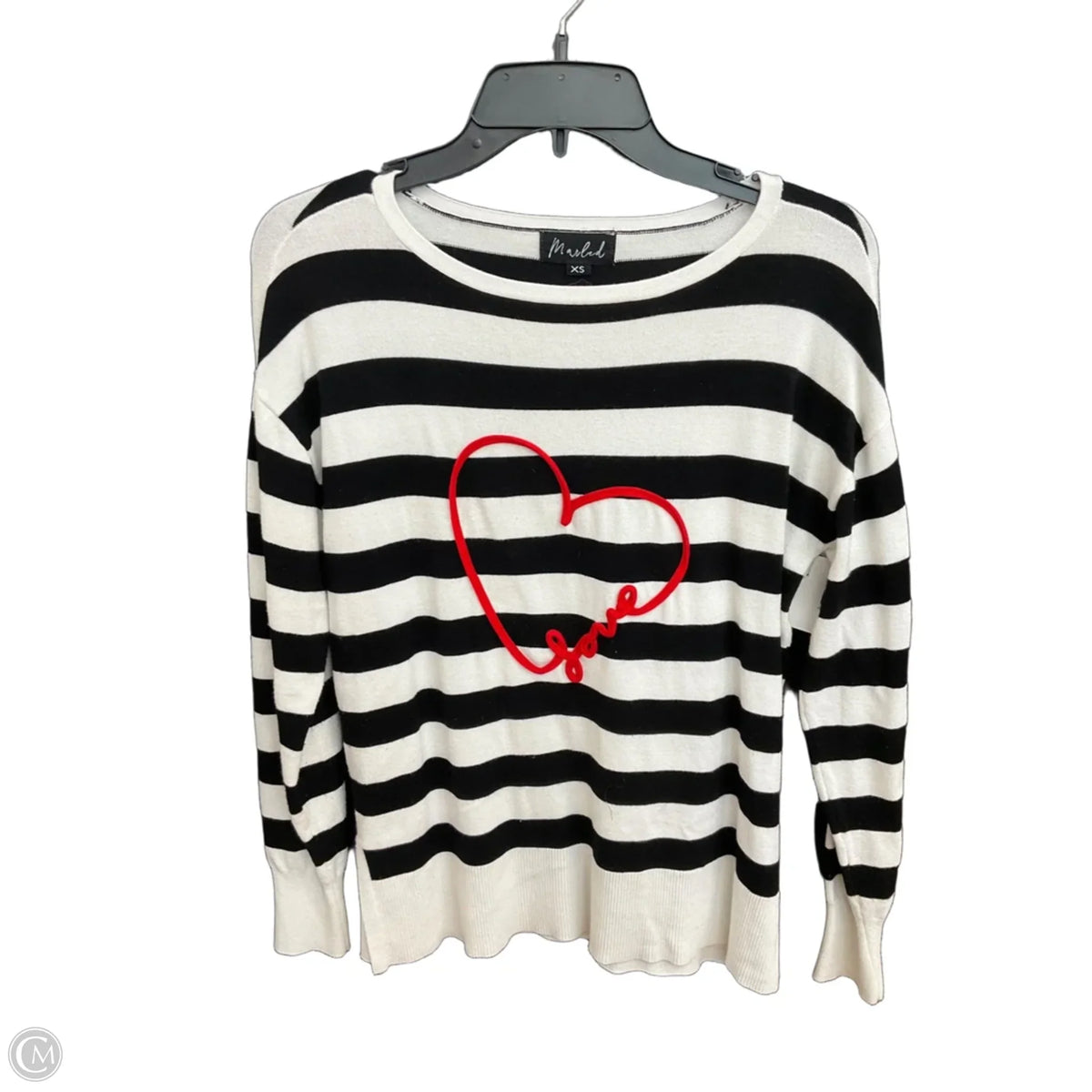 Top Long Sleeve By Marled In Striped Pattern, Size: Xs