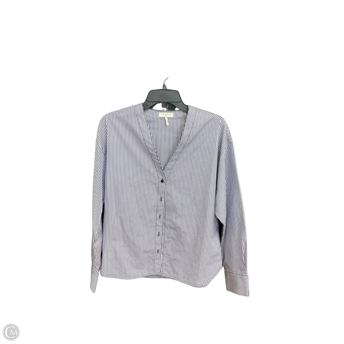 Blouse Designer By Sandro In Striped Pattern, Size: S