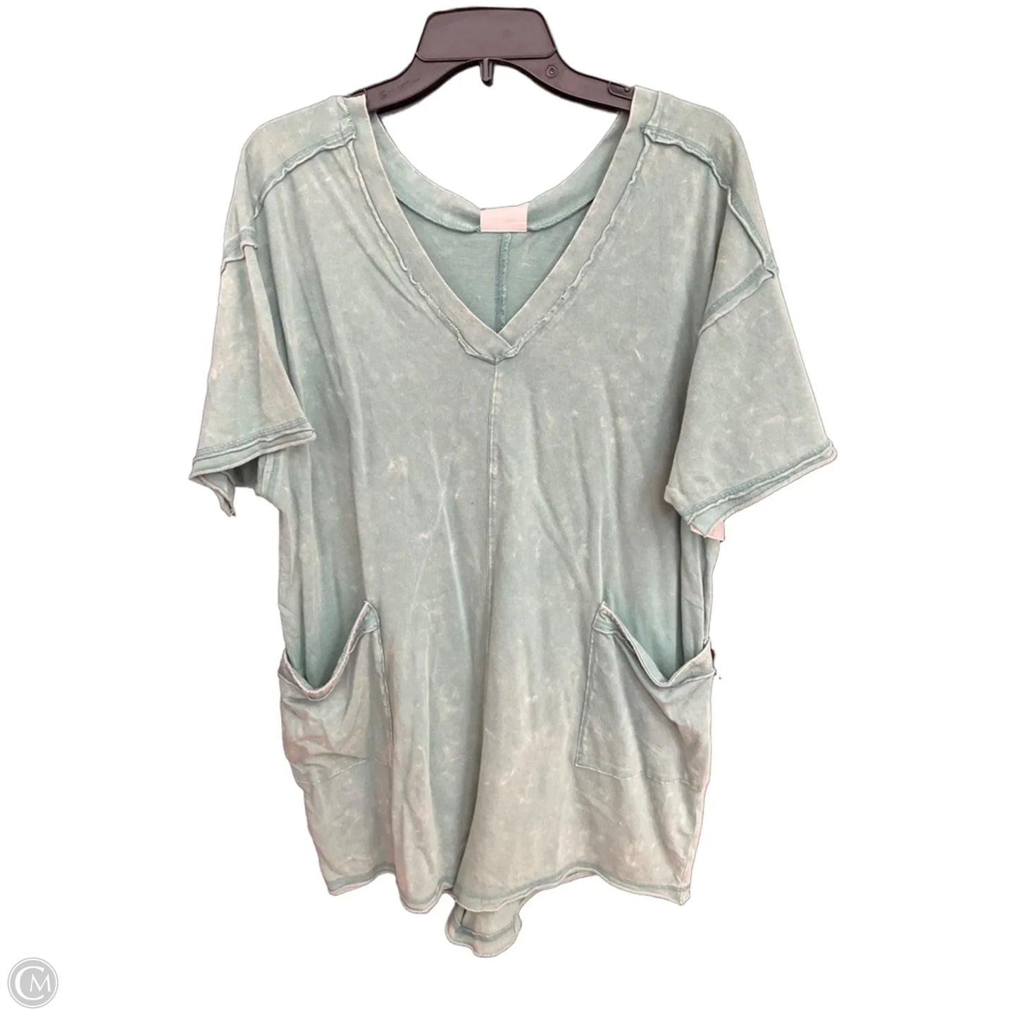 Top Short Sleeve By Cmc In Green, Size: L