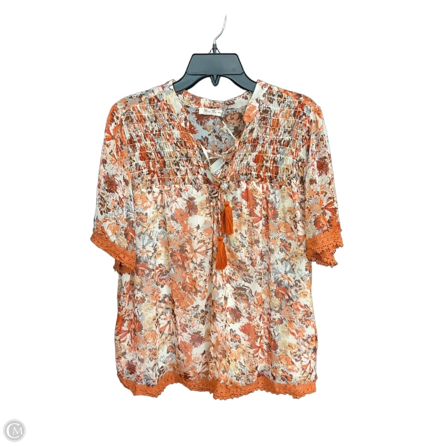 Top Short Sleeve By Miss Me In Orange, Size: Xl