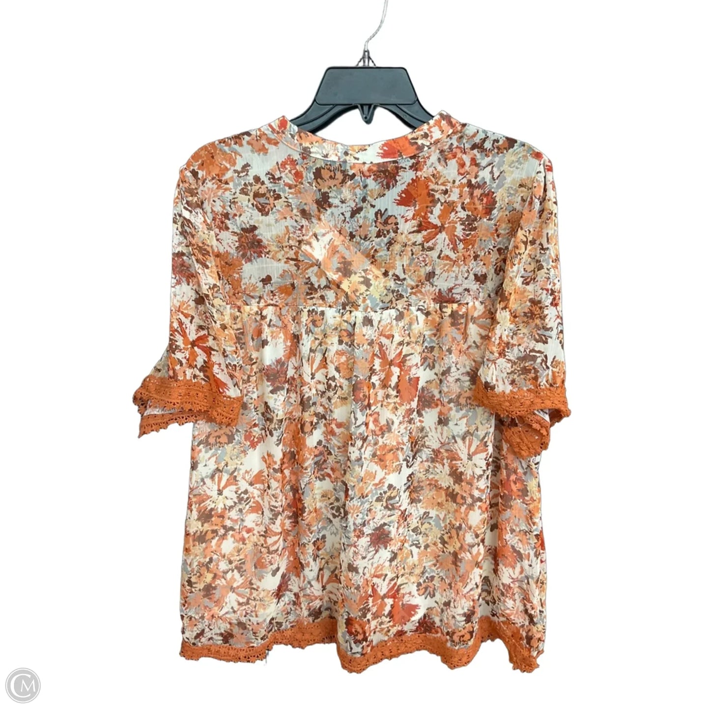 Top Short Sleeve By Miss Me In Orange, Size: Xl