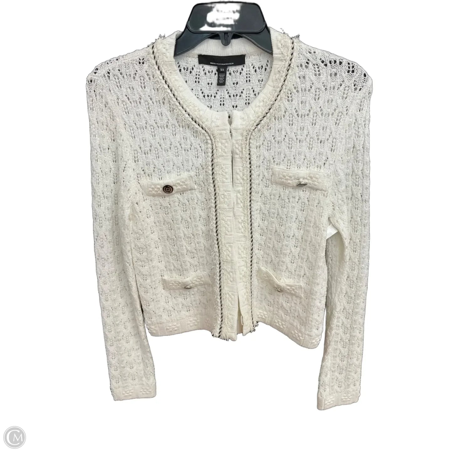 Cardigan By White House Black Market In White, Size: Xs