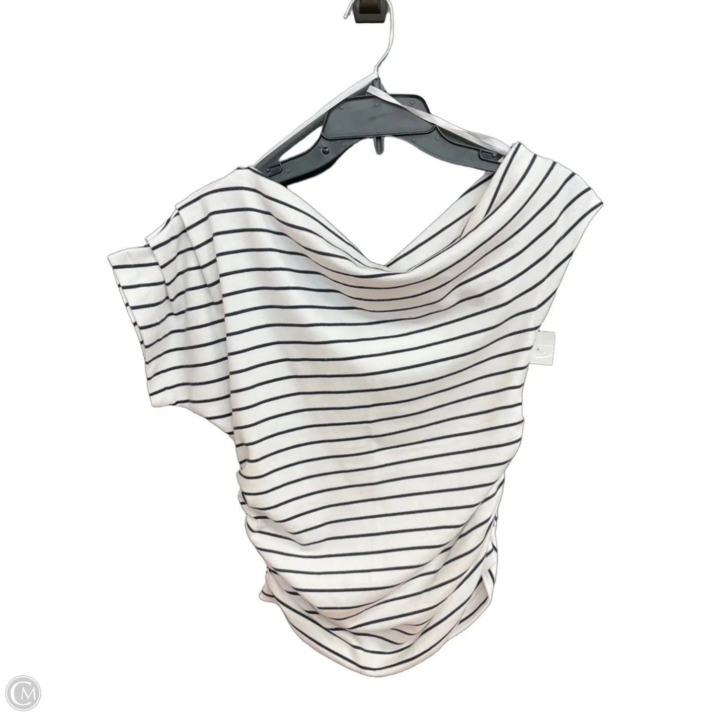 Top Short Sleeve By Loft In Striped Pattern, Size: M