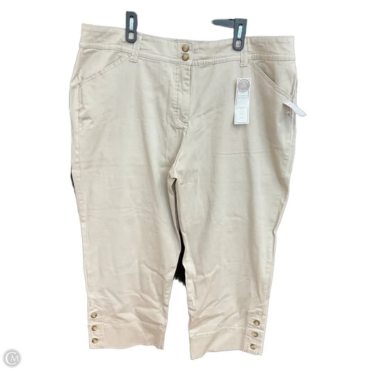 Pants Cropped By Charter Club In Cream, Size: 22