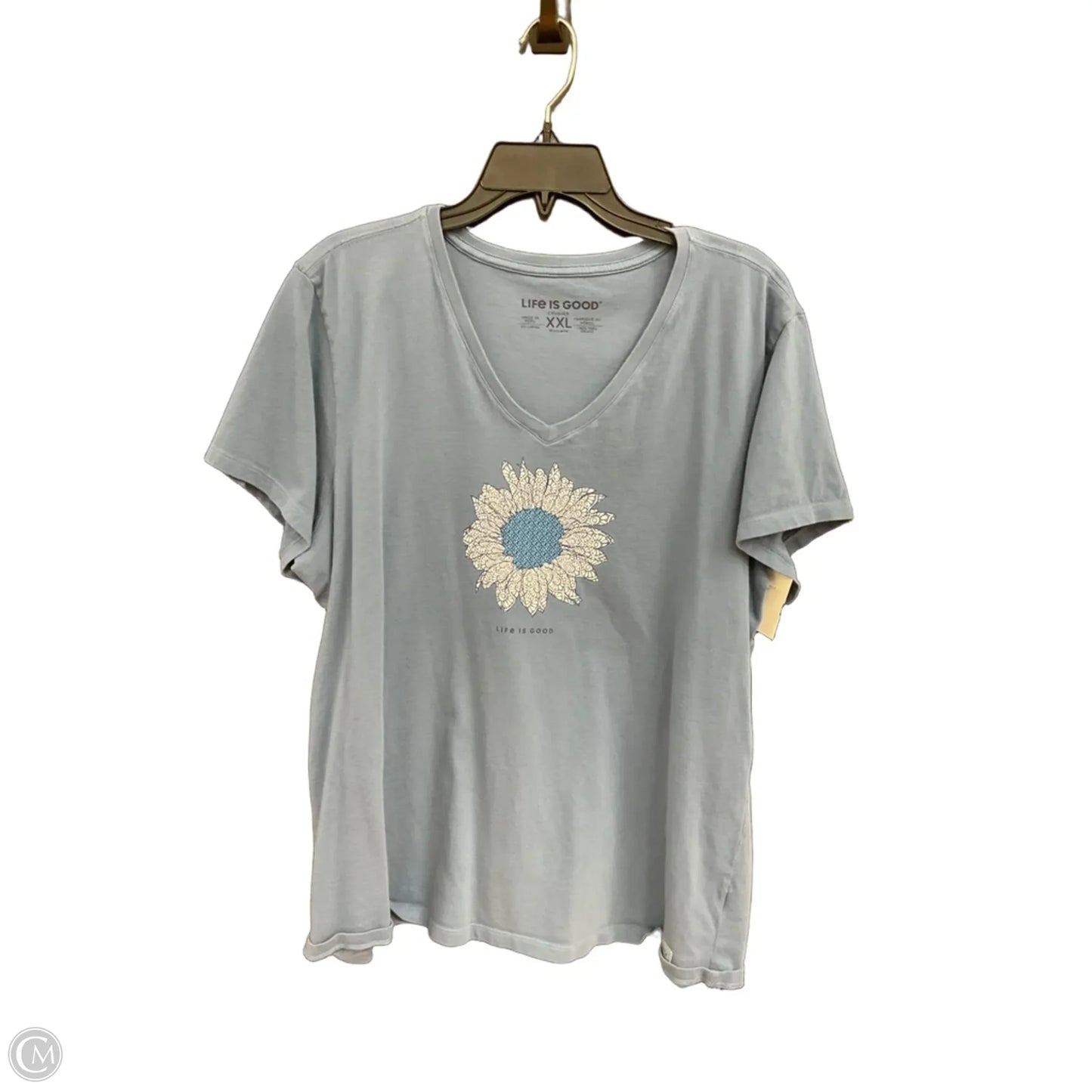 Top Short Sleeve By Life Is Good In Blue, Size: Xxl