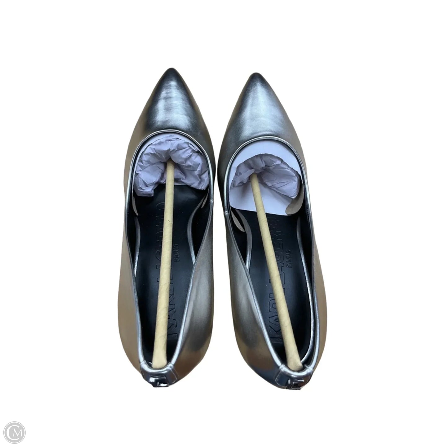 Shoes Designer By Karl Lagerfeld In Silver, Size: 8.5