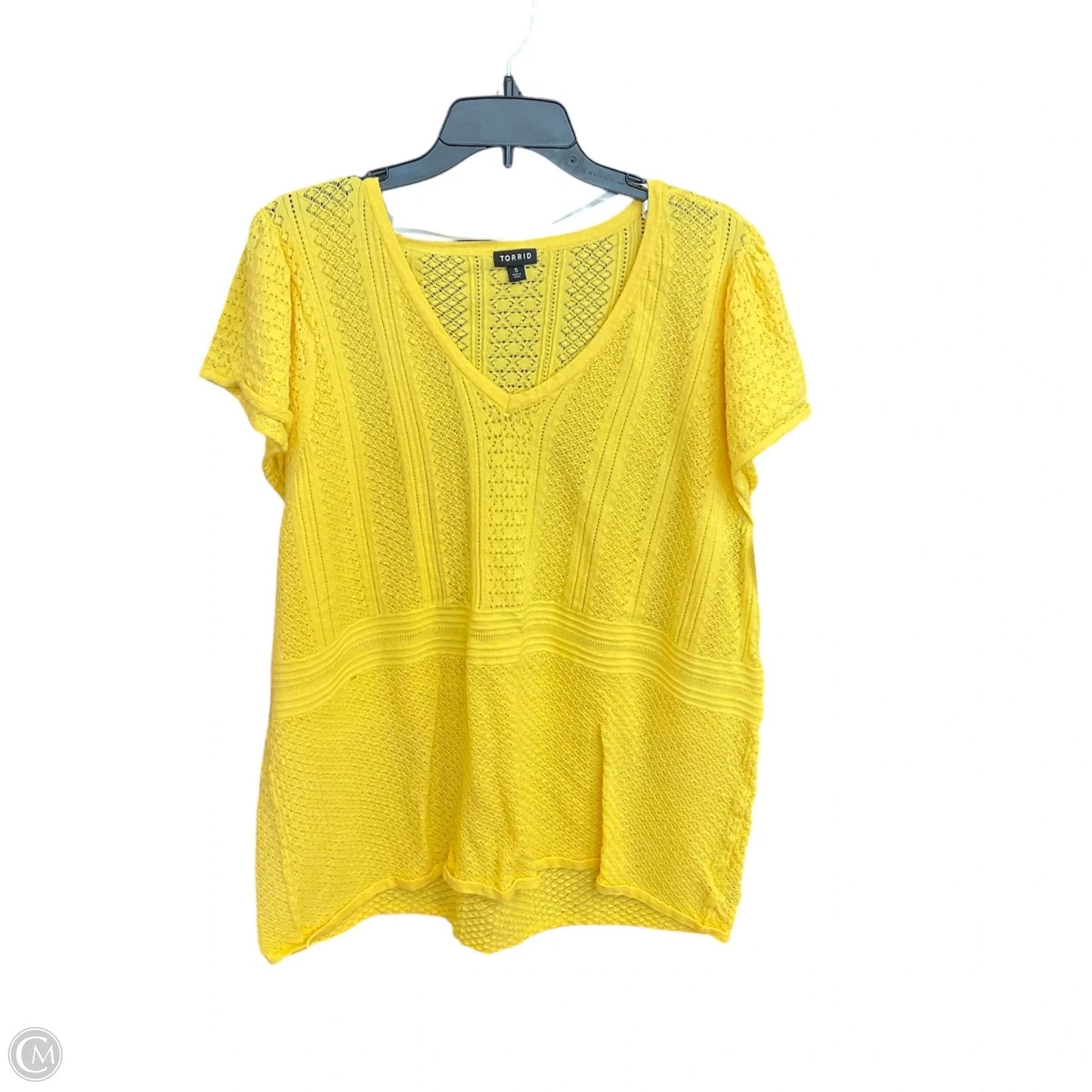 Top Short Sleeve By Torrid In Yellow, Size: 5