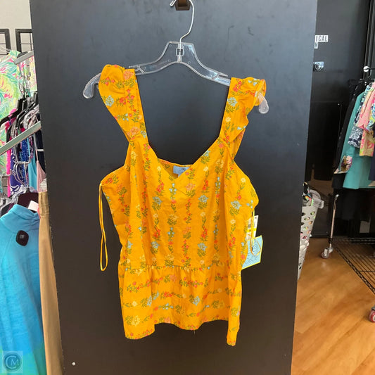 Top Sleeveless By Cece In Yellow, Size: M