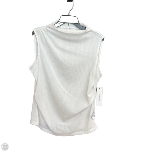 Top Sleeveless By Calvin Klein In White, Size: Xl