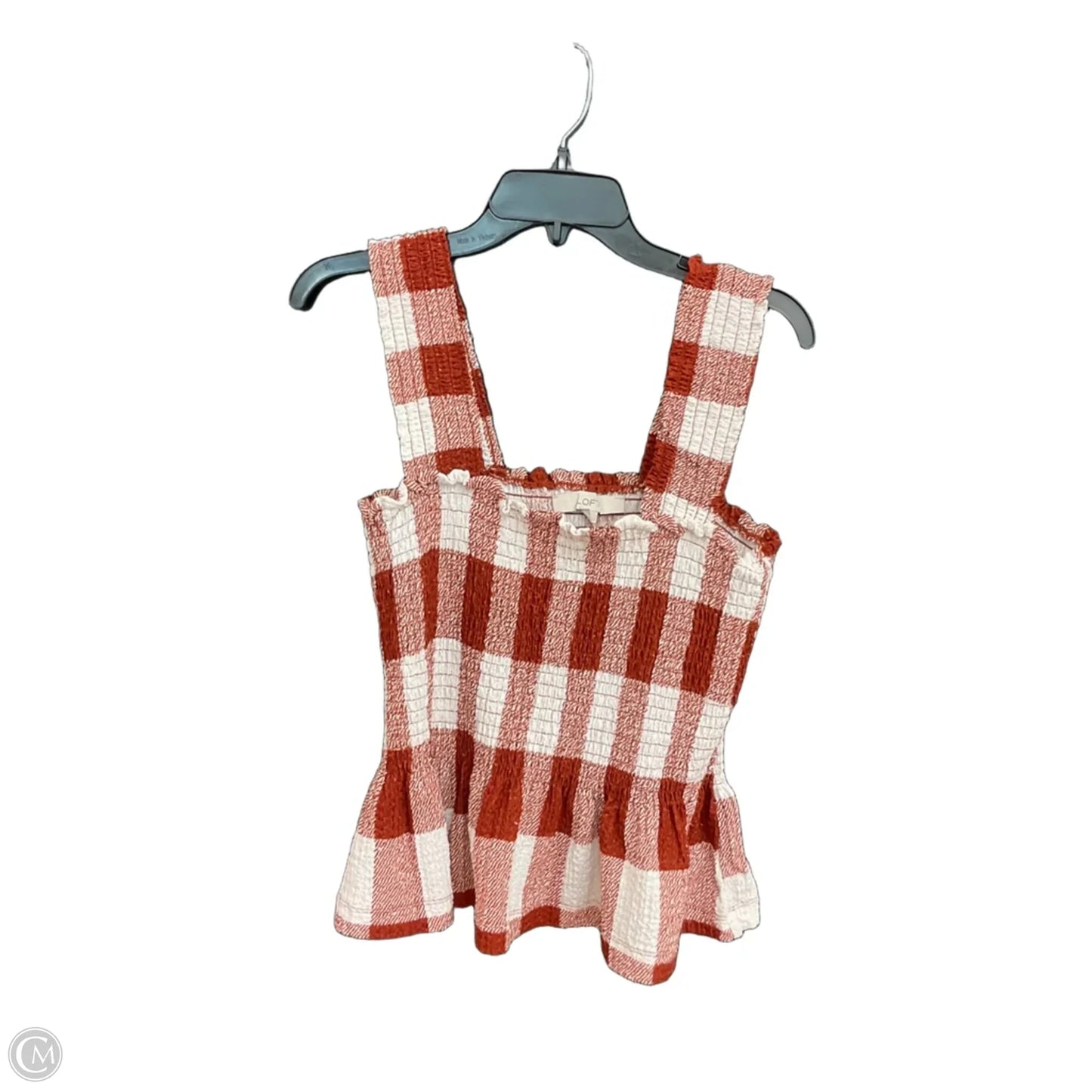 Top Sleeveless By Loft In Brown & Cream, Size: S