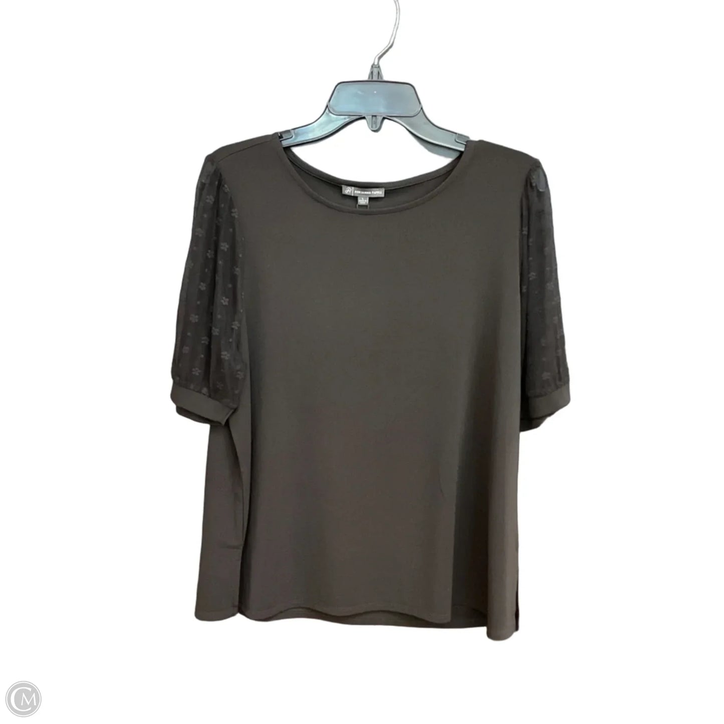 Top Short Sleeve By Adrianna Papell In Black, Size: L
