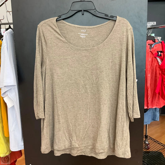 Top Long Sleeve By Pure Jill In Tan, Size: 1x