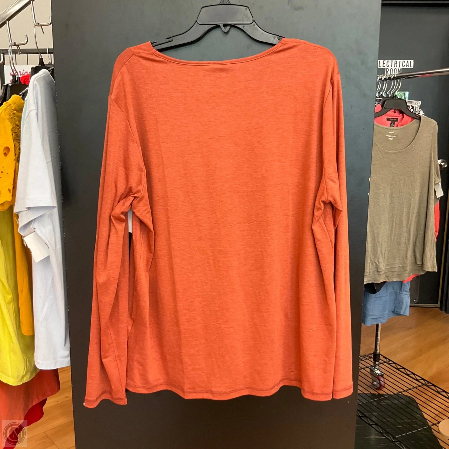 Top Long Sleeve By Automet In Orange, Size: 2x