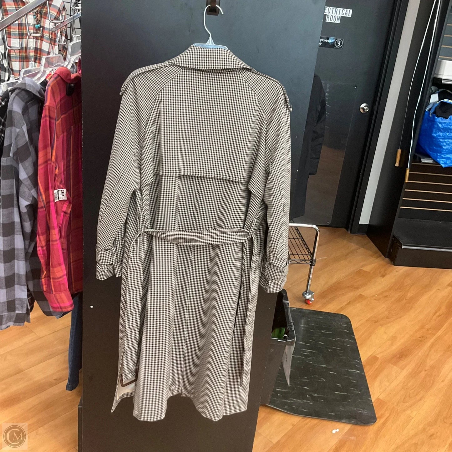 Coat Designer By Sandro In Plaid Pattern, Size: Xs