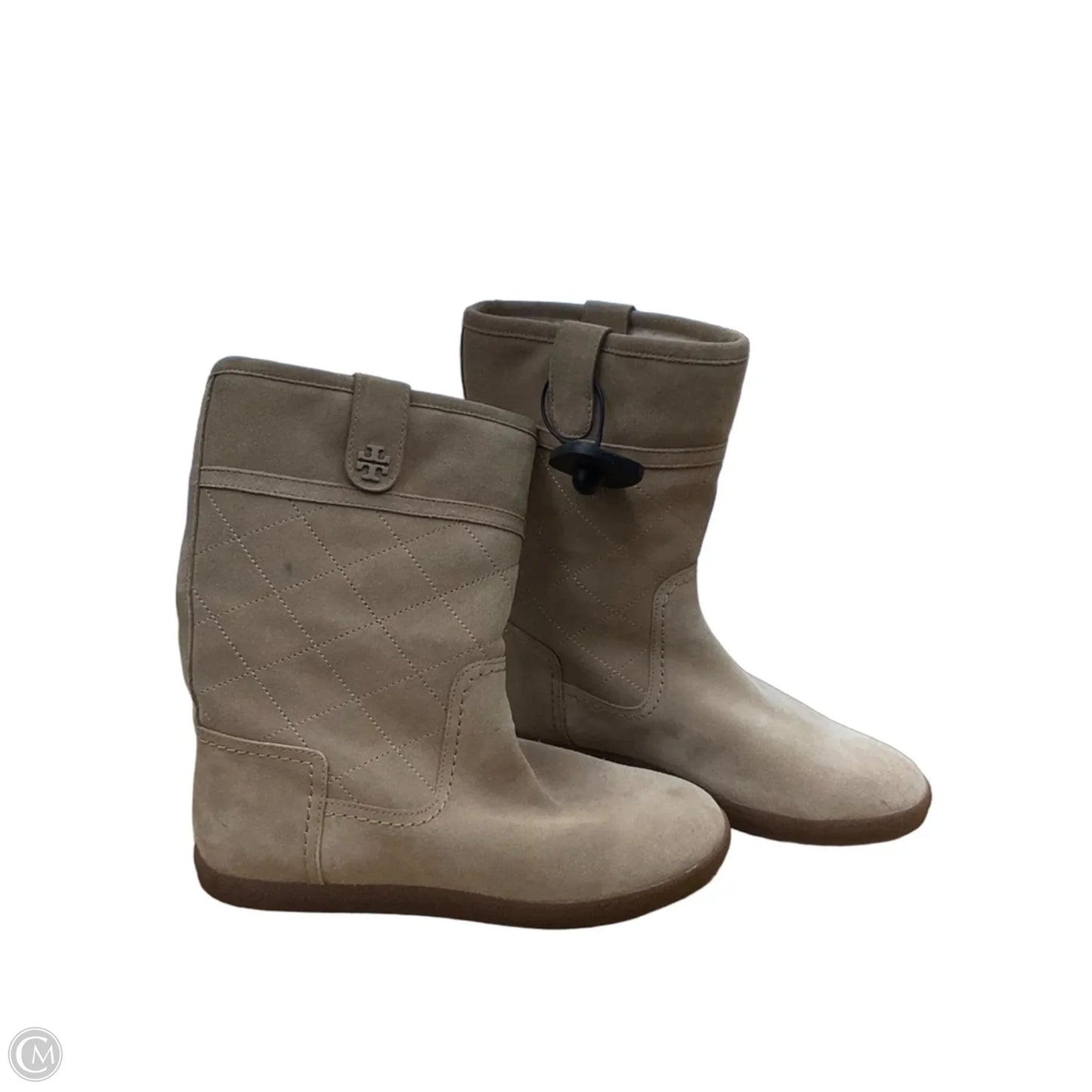 Boots Designer By Tory Burch In Beige, Size: 8