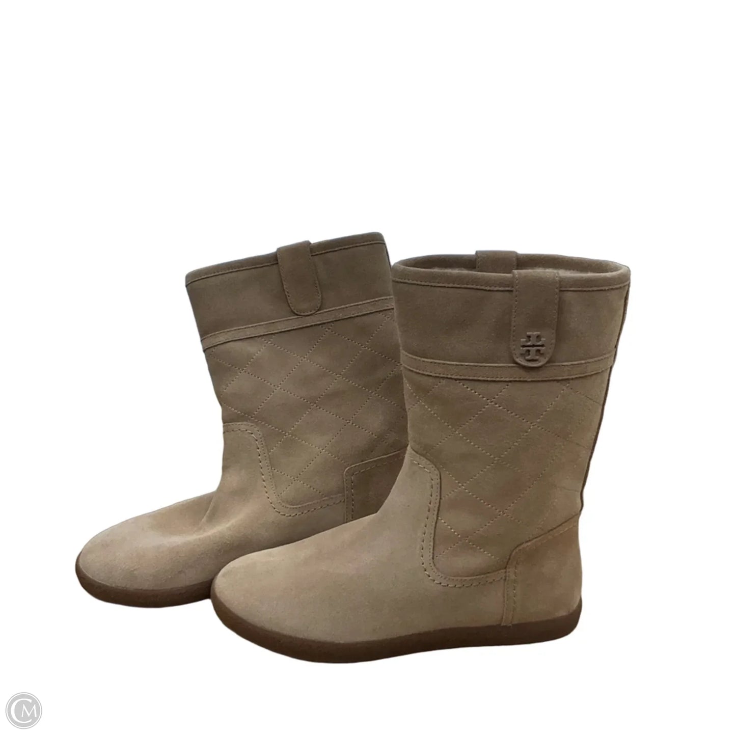 Boots Designer By Tory Burch In Beige, Size: 8