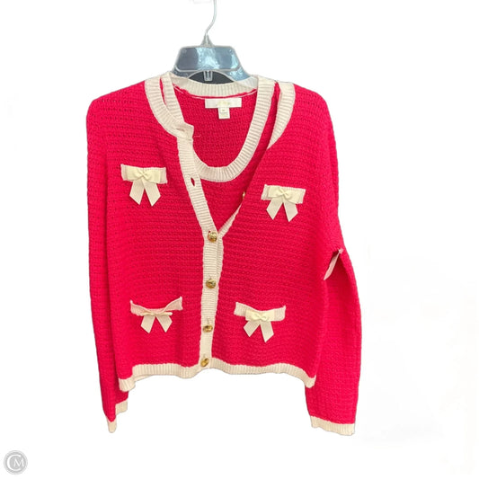 Sweater Cardigan Designer By Lilly Pulitzer In Pink, Size: M