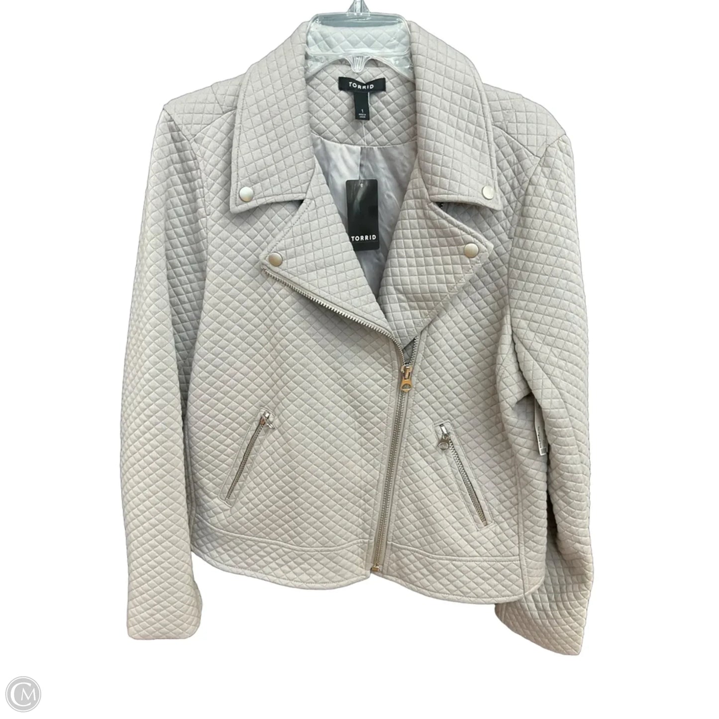 Jacket Moto By Torrid In Grey, Size: 1x