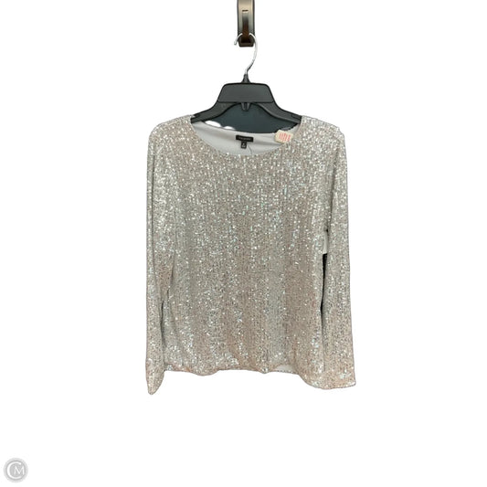 Top Long Sleeve By Talbots In Silver, Size: M