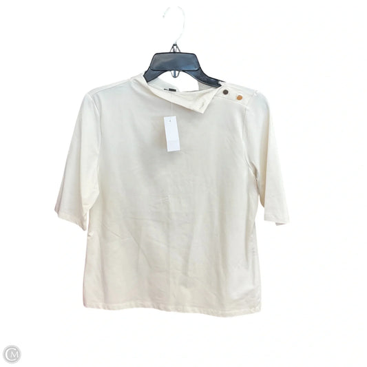Top Short Sleeve By Ann Taylor In Cream, Size: M