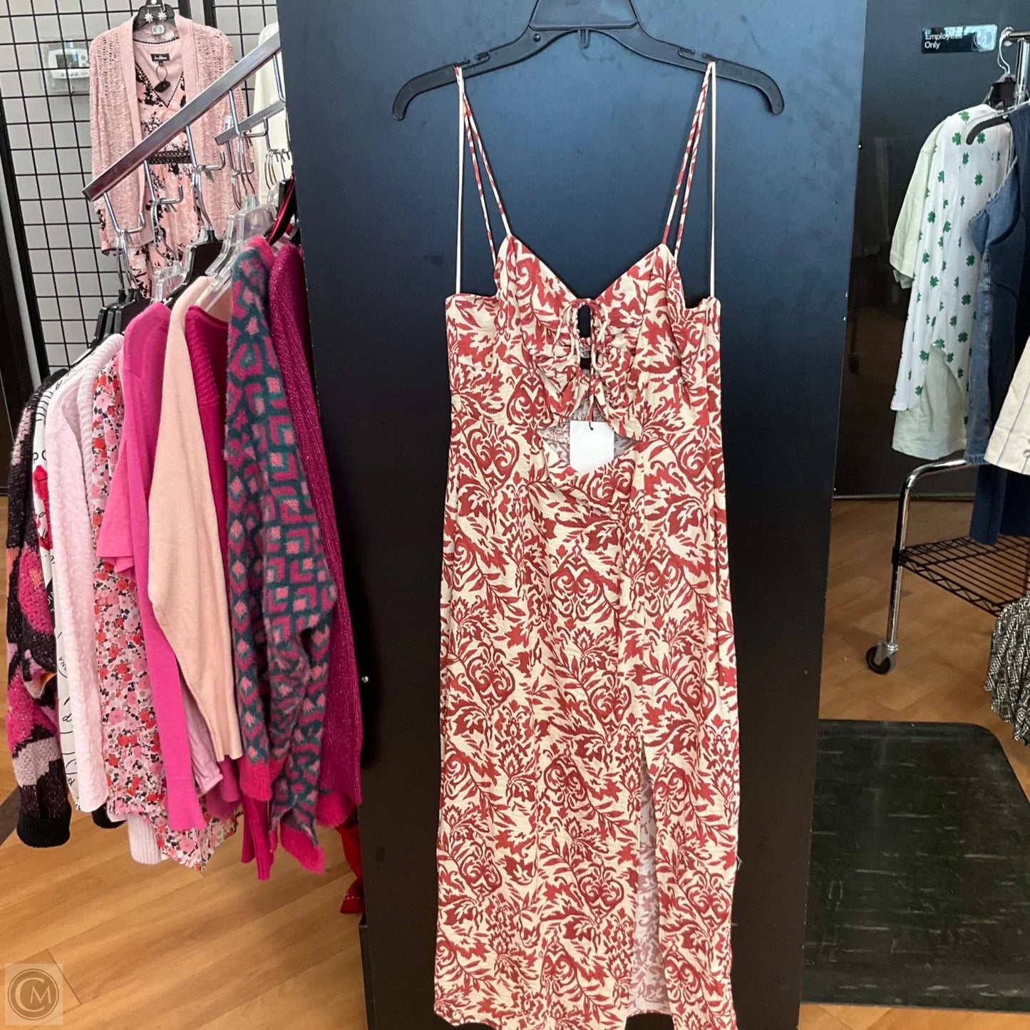 Dress Casual Maxi By Zara In Cream & Red, Size: L