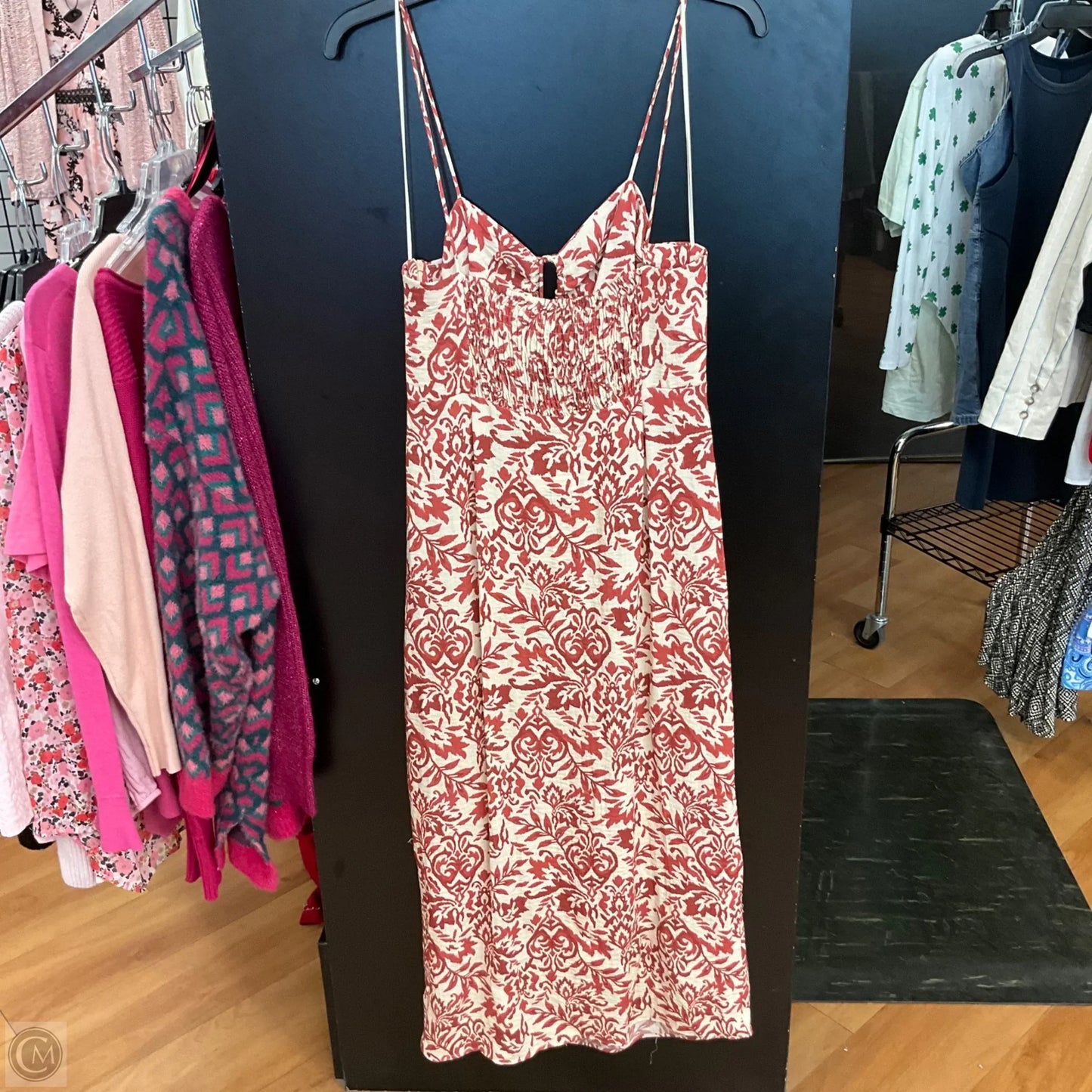 Dress Casual Maxi By Zara In Cream & Red, Size: L