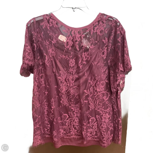 Top Short Sleeve By Torrid In Purple, Size: 0x