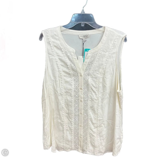 Top Sleeveless By Skies Are Blue In White, Size: 1x