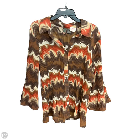 Blouse Long Sleeve By Sere Nade In Brown, Size: 3x