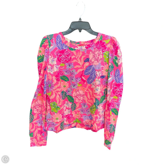 Top Long Sleeve Designer By Lilly Pulitzer In Pink, Size: L
