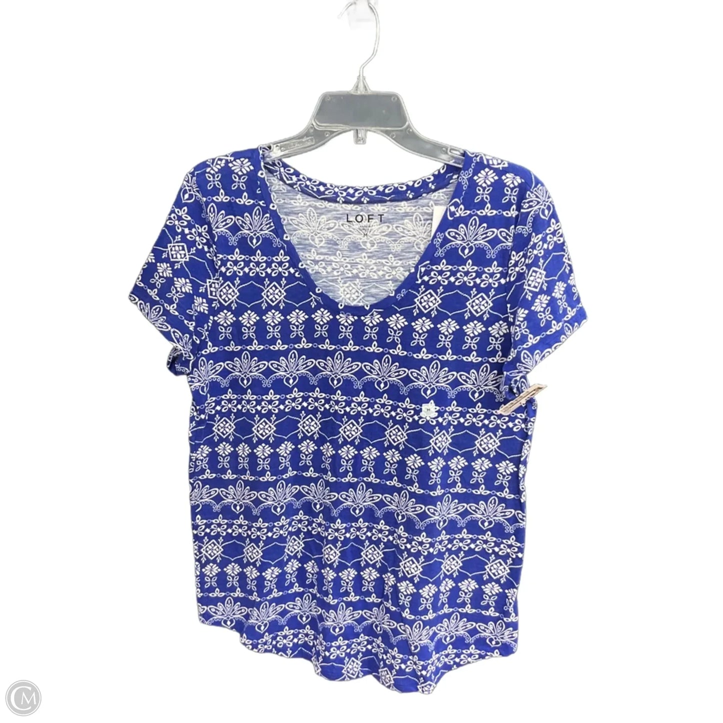 Top Short Sleeve By Loft In Blue, Size: M