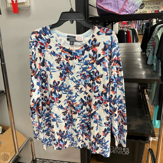 Cardigan By Lands End In Floral Print, Size: 2x