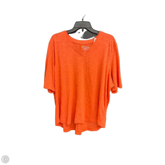Top Short Sleeve Basic By Chicos In Coral, Size: Xxl
