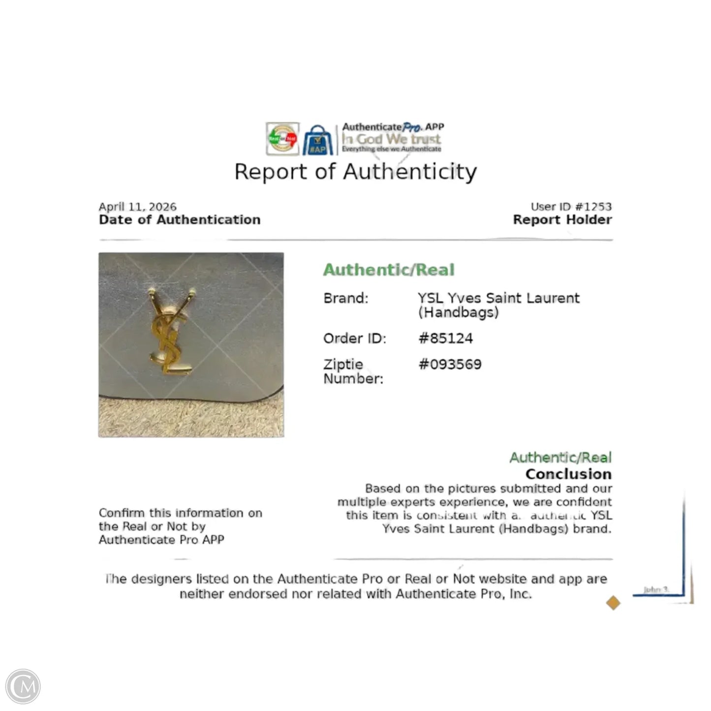 Crossbody Luxury Designer By Yves Saint Laurent, Size: Small