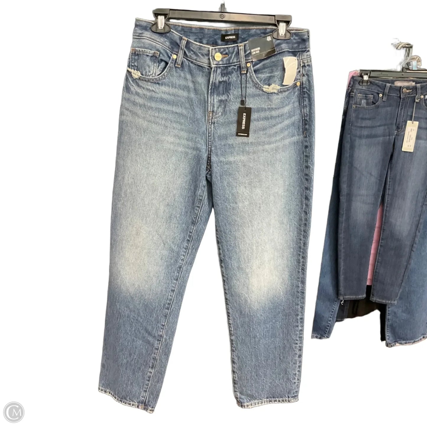 Jeans Boyfriend By Express In Blue Denim, Size: 4