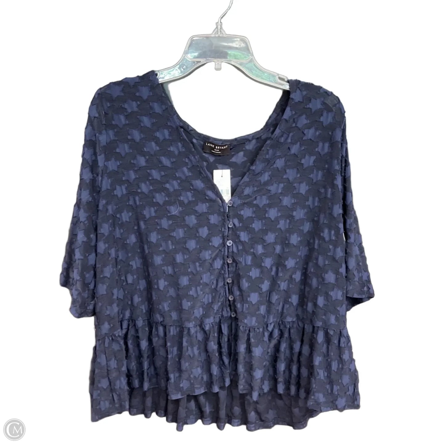 Top Short Sleeve By Lane Bryant In Navy, Size: 1x