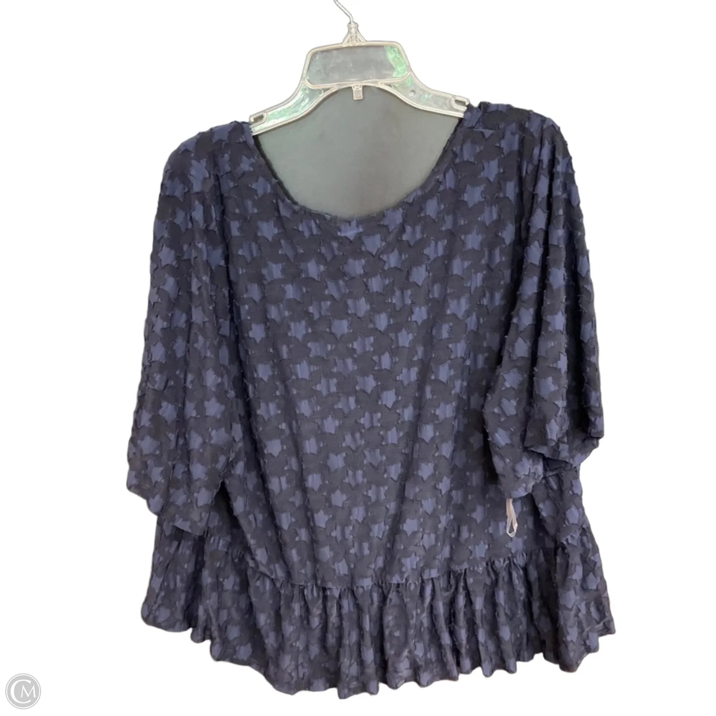 Top Short Sleeve By Lane Bryant In Navy, Size: 1x