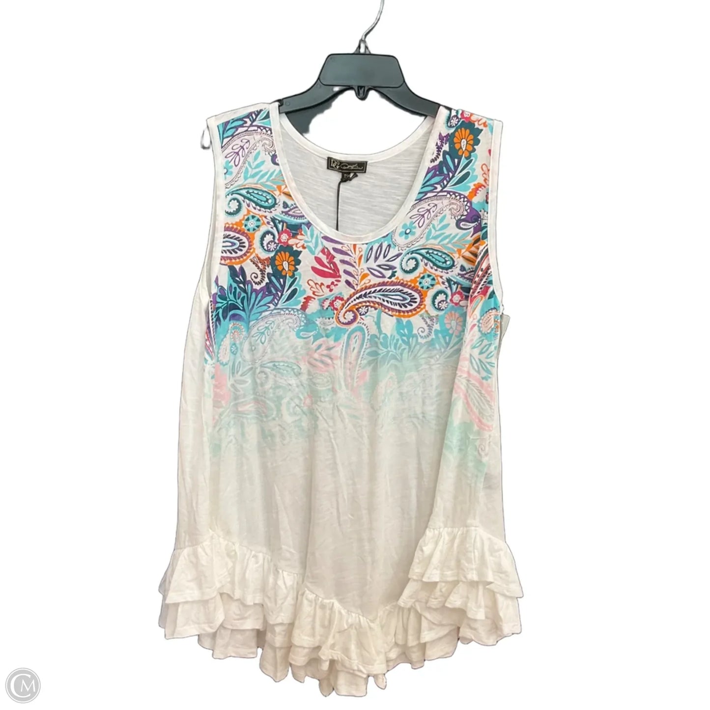 Top Sleeveless By Dg2 In White, Size: 1x