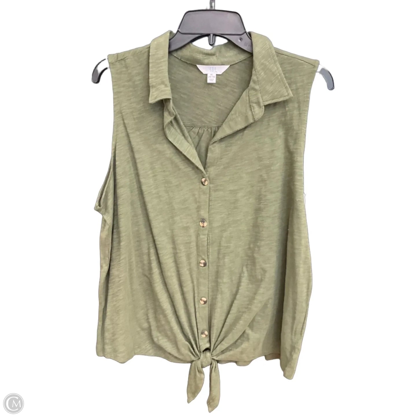 Top Sleeveless By Time And Tru In Green, Size: Xl